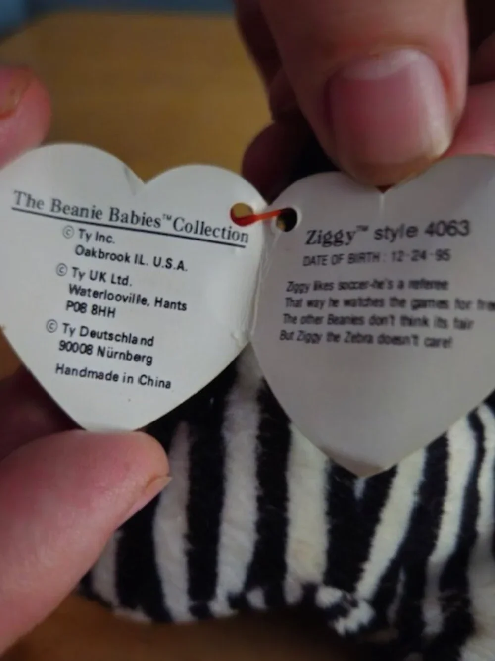 Ty Beanie Baby Ziggy Tags Attached